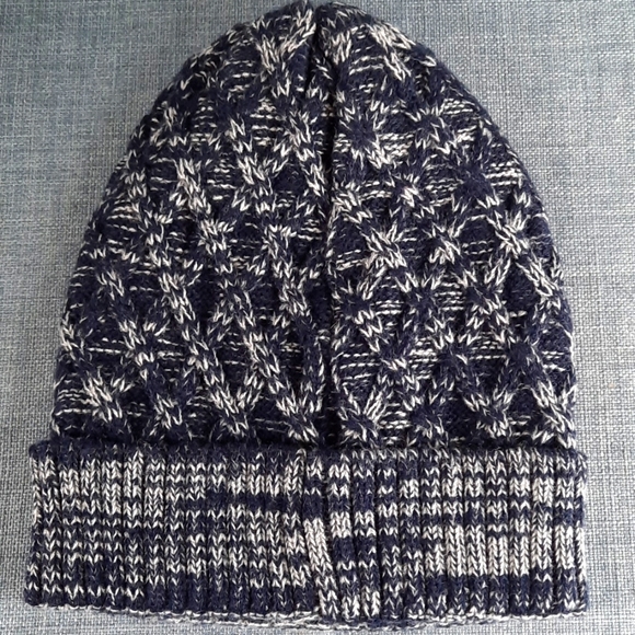 Mens Knit Hat Heathered Navy Blue Britt's Knits Unisex Beanie Headwear Outerwear - Picture 4 of 5